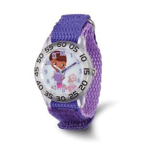 Disney Kids Doc McStuffins Acrylic Purple Nylon Time Teacher Watch